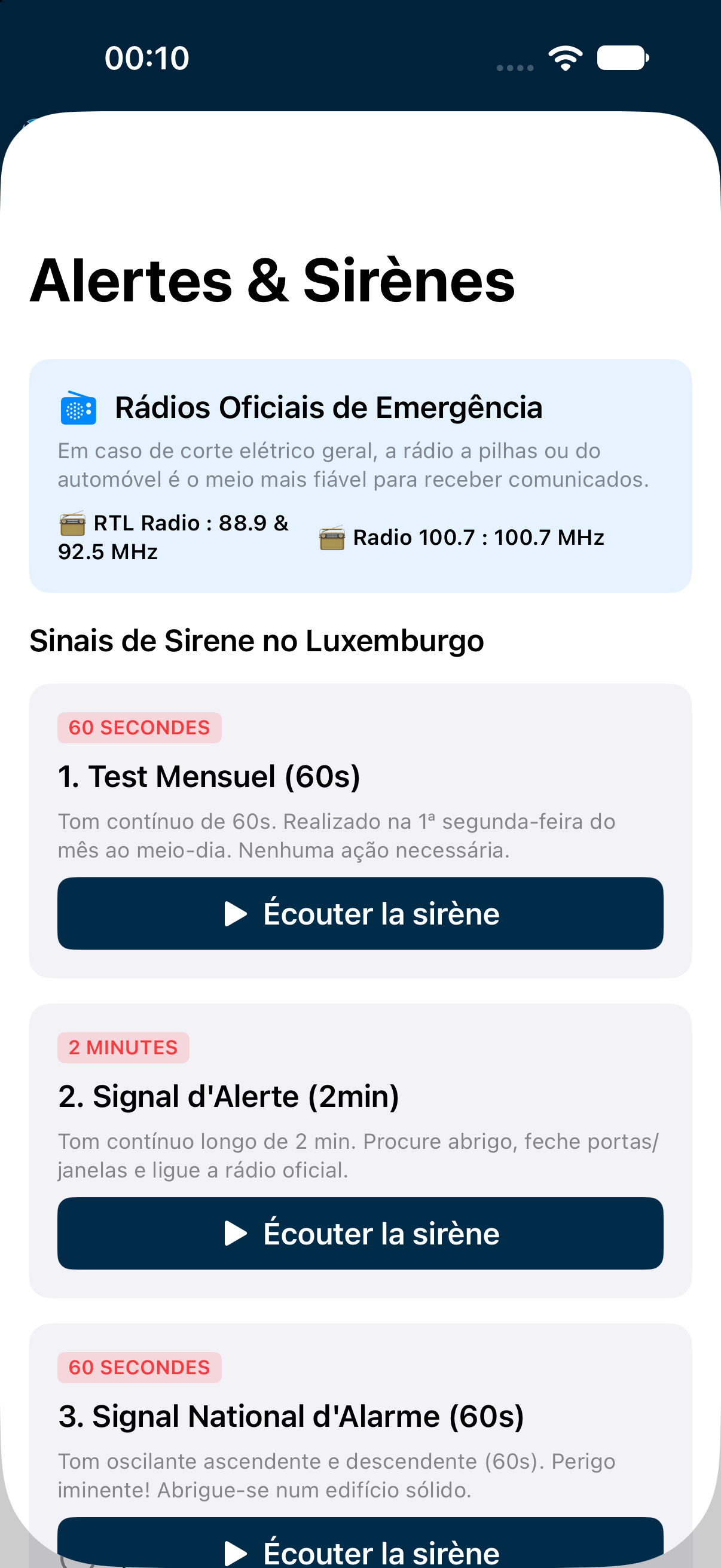 Alertes et Sirènes